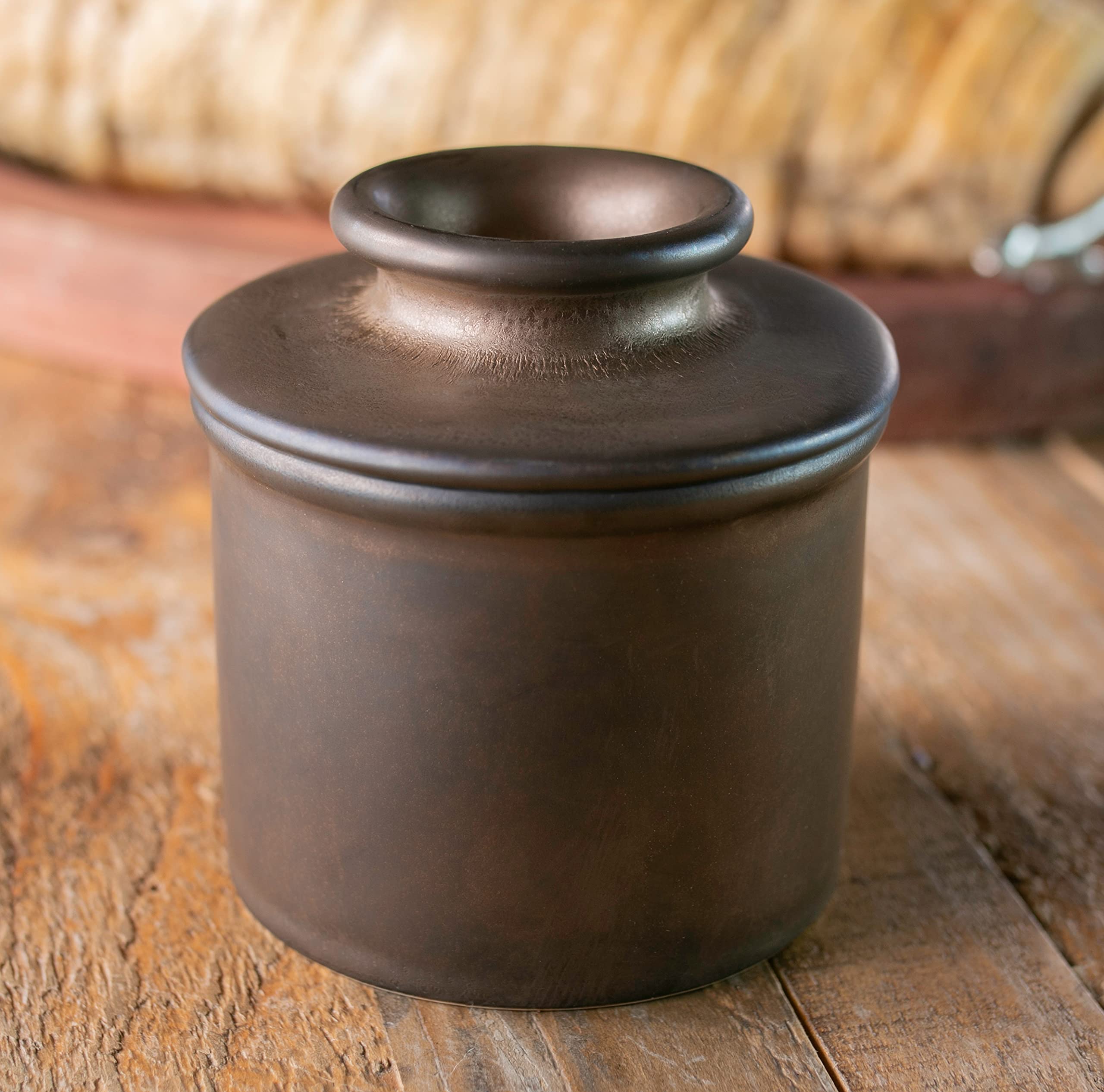Butter Bell - The Original Butter Bell Crock By L. Tremain, French Ceramic Butter Dish Keeper, Specialty (Bronze Matte)